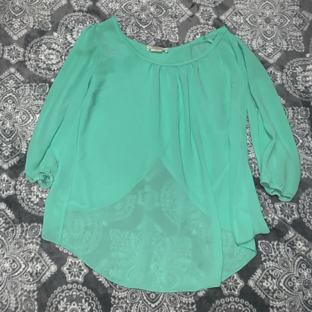 Mint green top